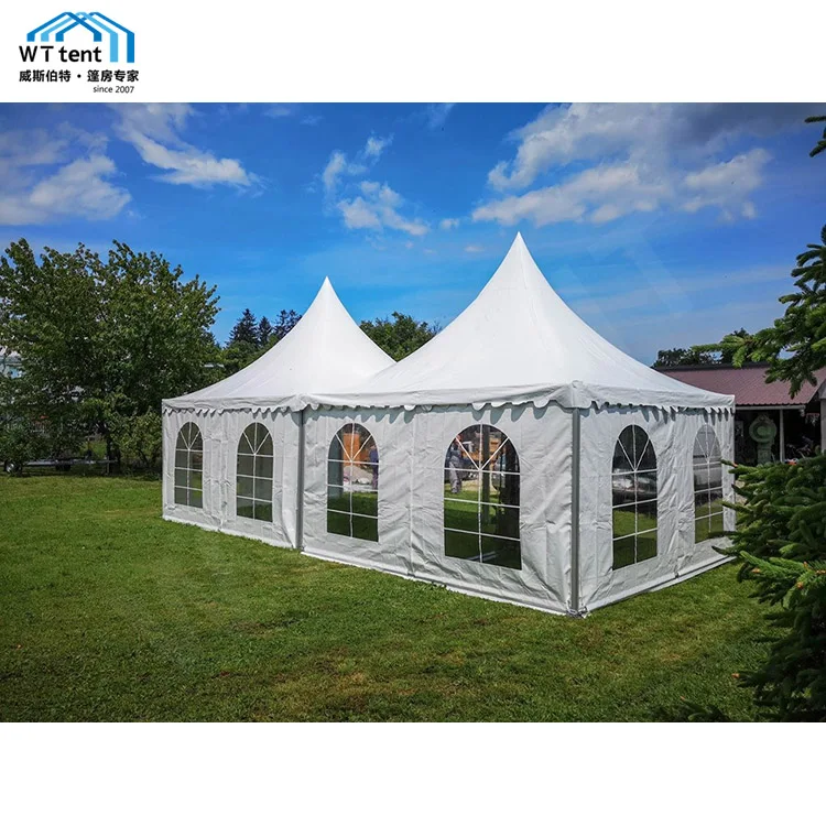 3x3m 5x5m 6x6m Steel Aluminum White PVC Pagoda Marquee Party Event Coffee Shop Wedding Tent For Sale