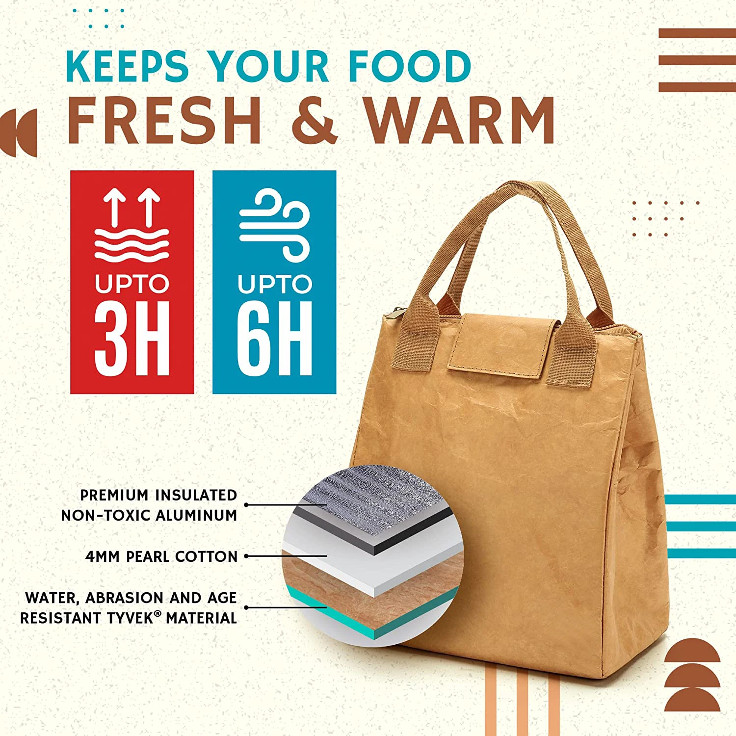 Custom Logo Promotional Reusable Thermal Insulation Cooler Bag Can Beer Bottle Tyvek Paper Insulated Lunch Cooler Bag For Food