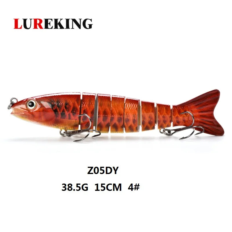 Artificial Hard ABS Plastic Fishing Lure Swimbait ,  Section Multi Jointed Fishing Lures For Bass