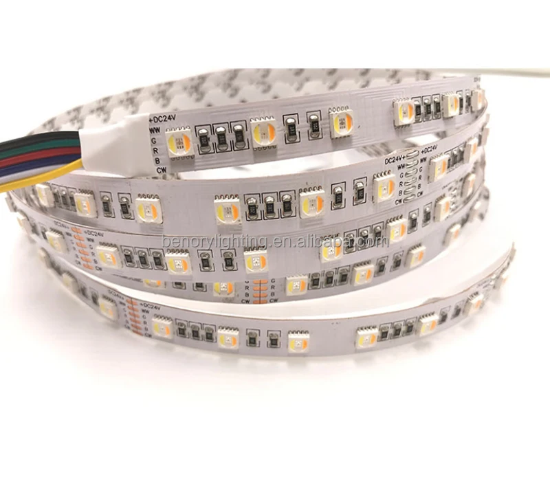 Benory Factory 5050smd 5 in 1 RGBCCT 96leds/M 36W/M KNX Dali PWM DMX512 LOXONE Dimmer 24V Smart flexible LED Strip light