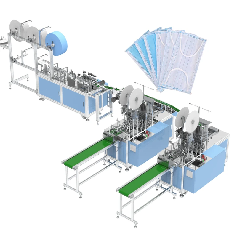 1+2 automatic inner ear loop making 3ply face production line blank mask machine prices