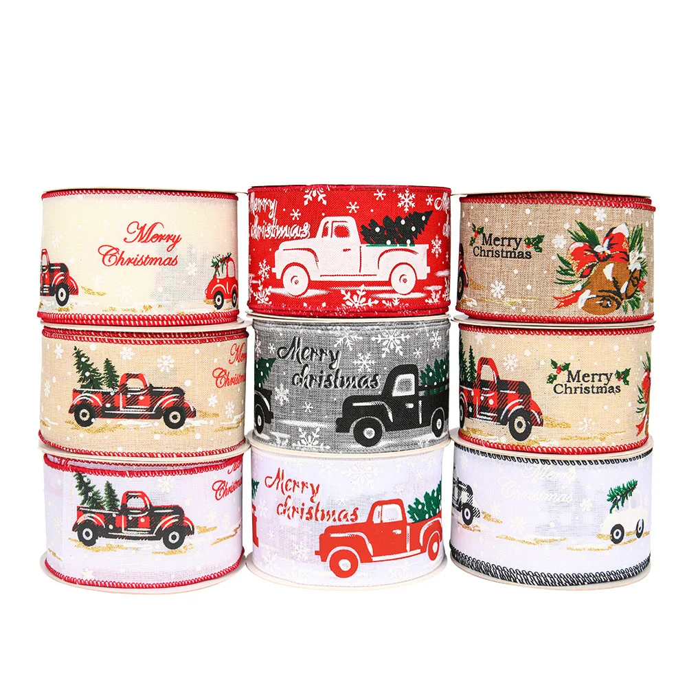 Лидер продаж рождественские украшения мешковина колокольчик лента для грузовика рождественское письмо