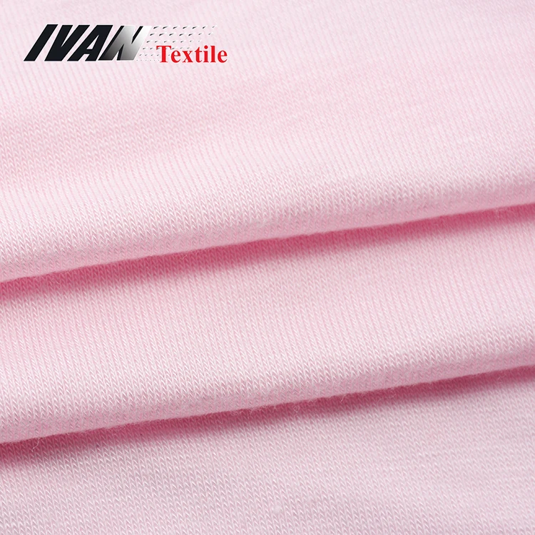 Manufacture 30S custom made knitted pink soft knitwear dress 95% viscose 5% spandex fabric