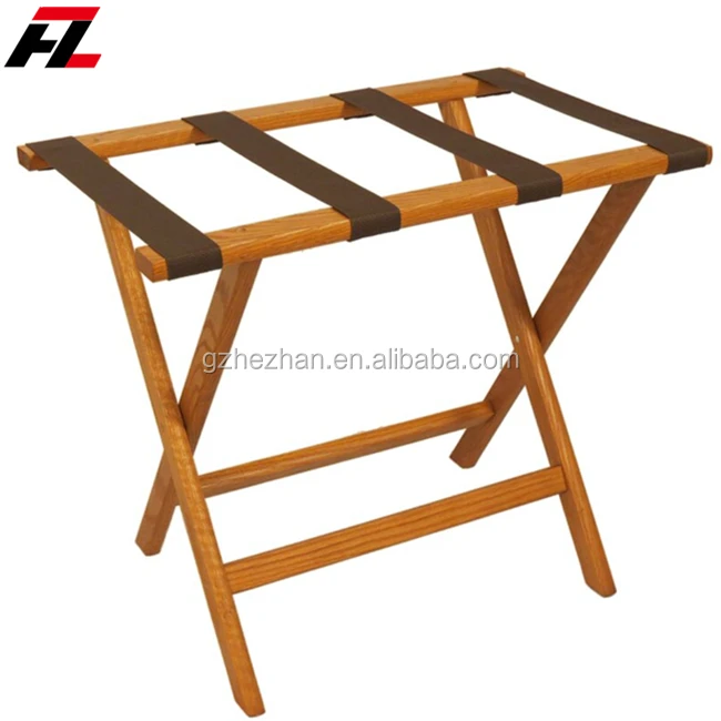 
Hotel Suitcase Storage Holder Wooden Luggage Rack Solid Wood Foldable Suitcase Stand for Hotel Room 