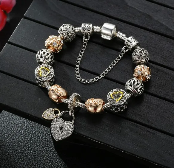 good quality photo charm bracelet infinity love silver gold plated charm bracelet