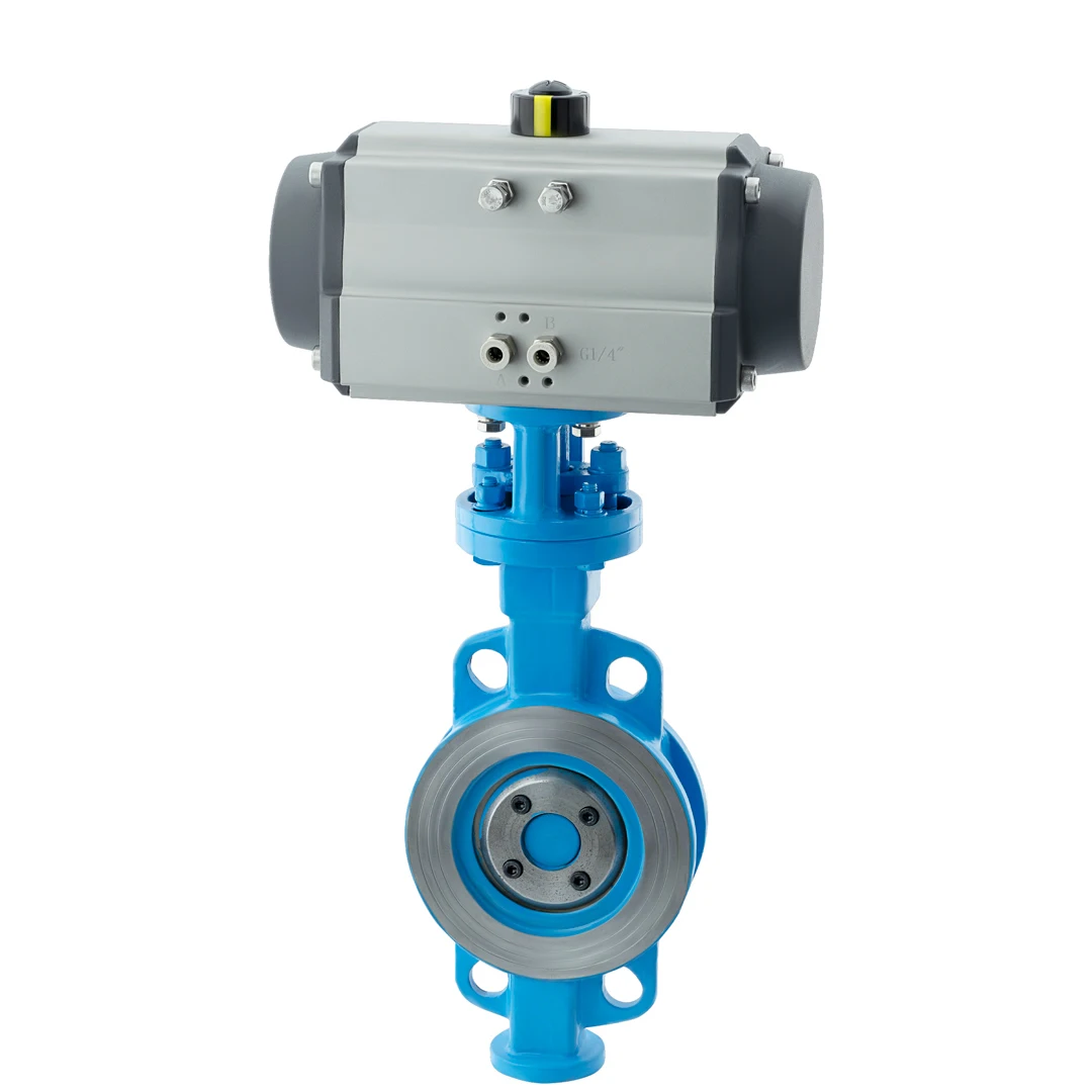 D673H/Y/F Pneumatic Wafer Type Metal Hard Seal Butterfly Valve