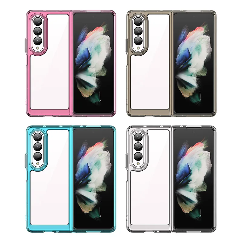 Flexible Protective Case Crystal Hard PC Soft TPU Bumper for Samsung Galaxy Z Fold 3 5g Phone Case Fold 4