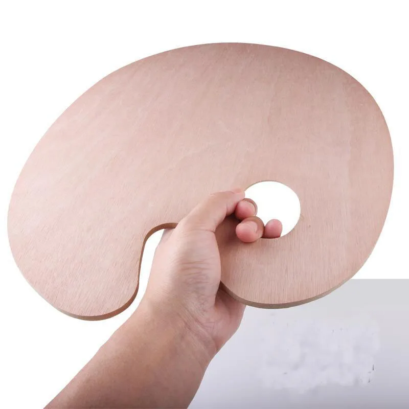 Customized wooden oil painting paint palette wooden belt hand-held palette oil painting palette box