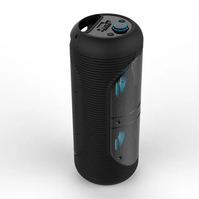 14w portable speaker with 5.0, TF, USB, FM, MIC, TWS, LED display, LED flashlight function