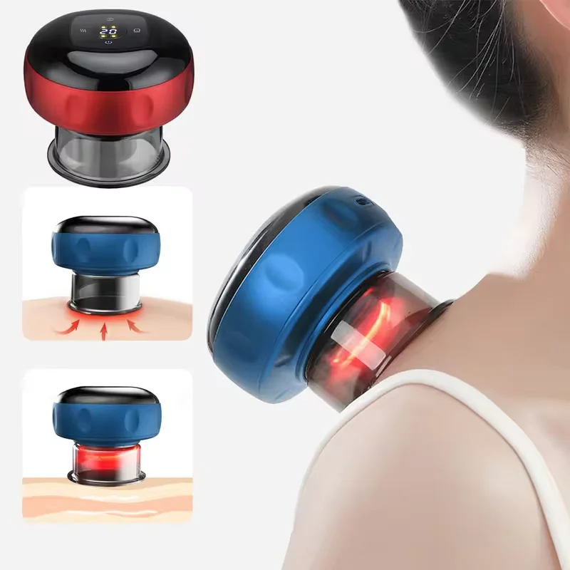 2024 Electric Vacuum Cupping Massager Anti-Cellulite Suction Cups Heating Guasha Fat Burning Skin Scraping Body Slimming
