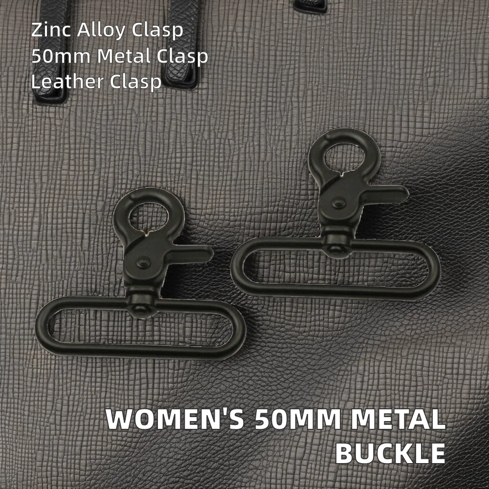Great for Women 2-Inch Zinc Alloy Hardware Hook with 50mm Leather Bag Hanging Buckle Metal Clasp for Luggage Use