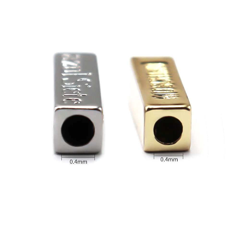 Wholesale Fashion Gold Silver Shoe Lace Tips Engraved Logo Shoe Laces Head Aglets Stopper for clothings shoes and  swimming