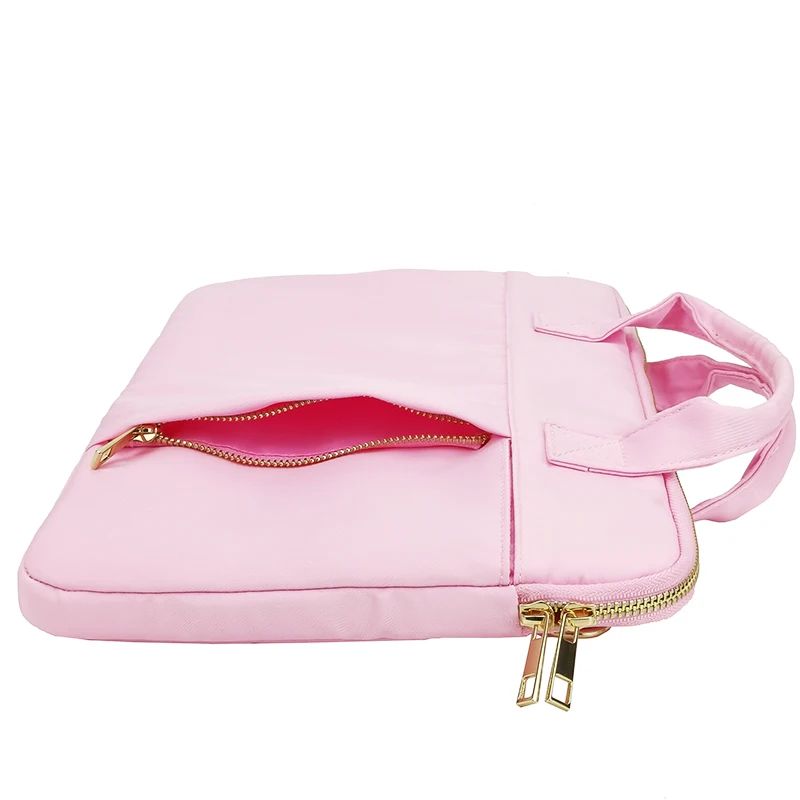 Custom Logo Waterproof 13/14.1/15.6 Inch Laptop Sleeve Neoprene Shoulder Bag in Pink for Women Personalized Computer Bag