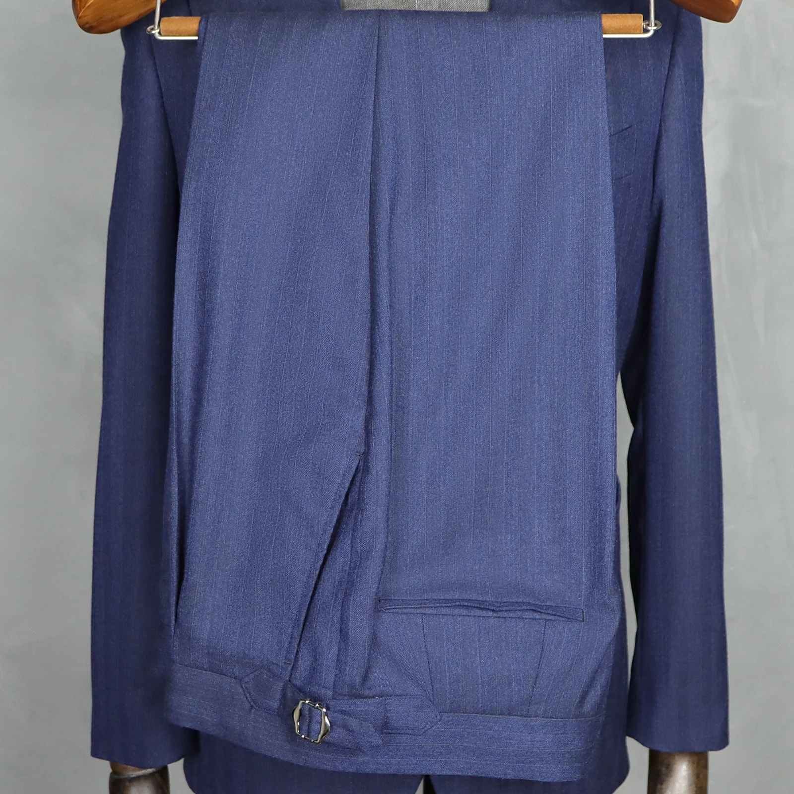 MTM Italian style Custom Suit For Men 100% Wool Peaked Lapel Business Blazer Bespoke Mens Suite Tailor Made  Wedding Blue Suit