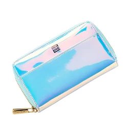 Functional Women Colorful Laser Phone Clutch Bag Lady Travel Long Zipper Coin Purse Wallet