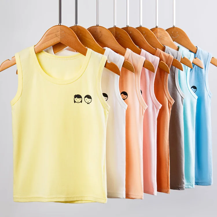 
Latest design wholesale kids tank cotton vest for summer 