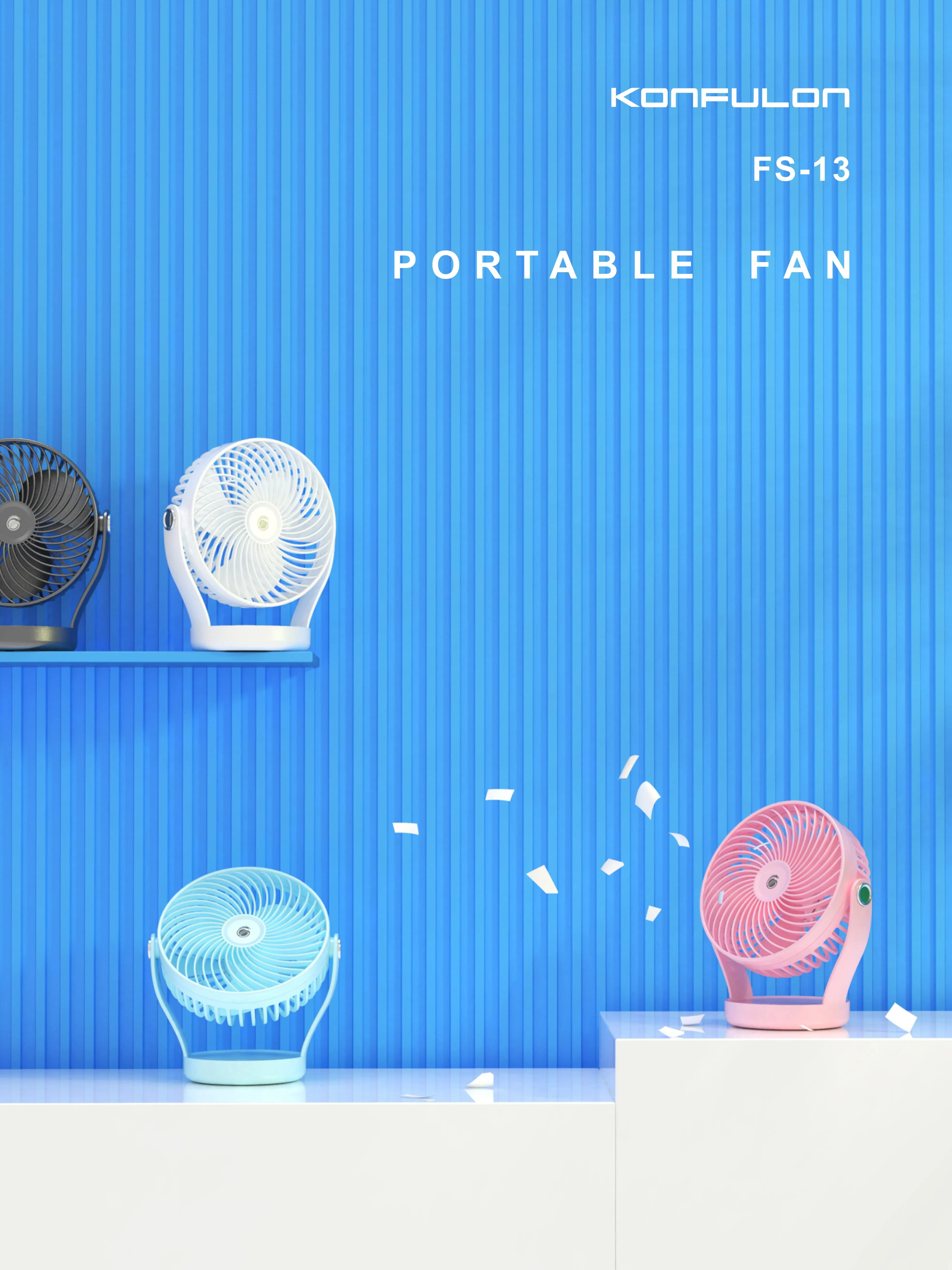 KONFULON 2024 top Selling new Desk Fan 4 Speed Adjustable Head 360 Degree Rotatable Personal Fans Small Table Fan for travel