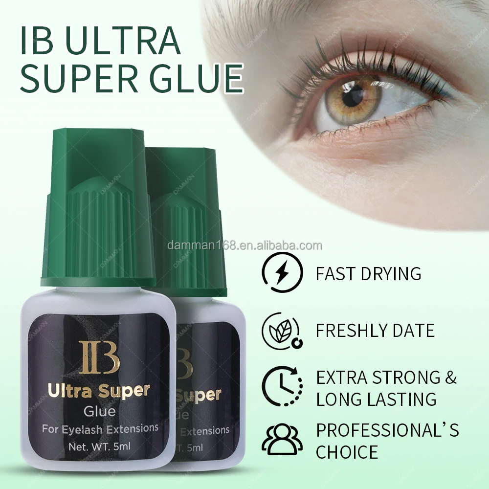 Korea Original IB Ultra Super Glue 5ml 1 Sec 6-7 Weeks Long Lasting IB Adhesive Custom Logo Eyelash Glue For Professional Salon