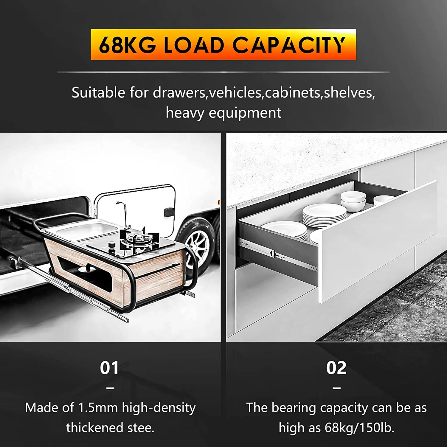 SNEIDA Telescopic Drawer rail Slides guides Manufacturers stainless steel drawer slide 304 push to open softclose drawer slides