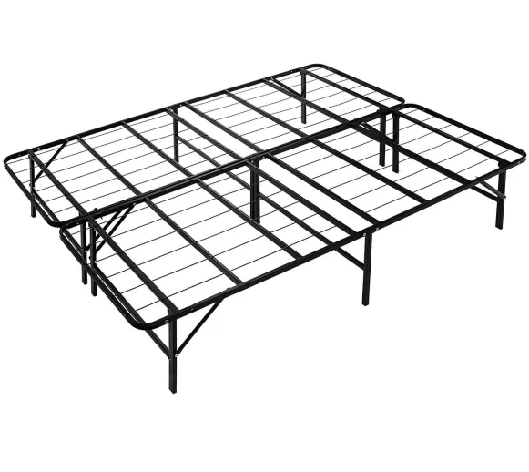 
modern cheap home portable queen size iron bedroom folding metal platform bed frame 