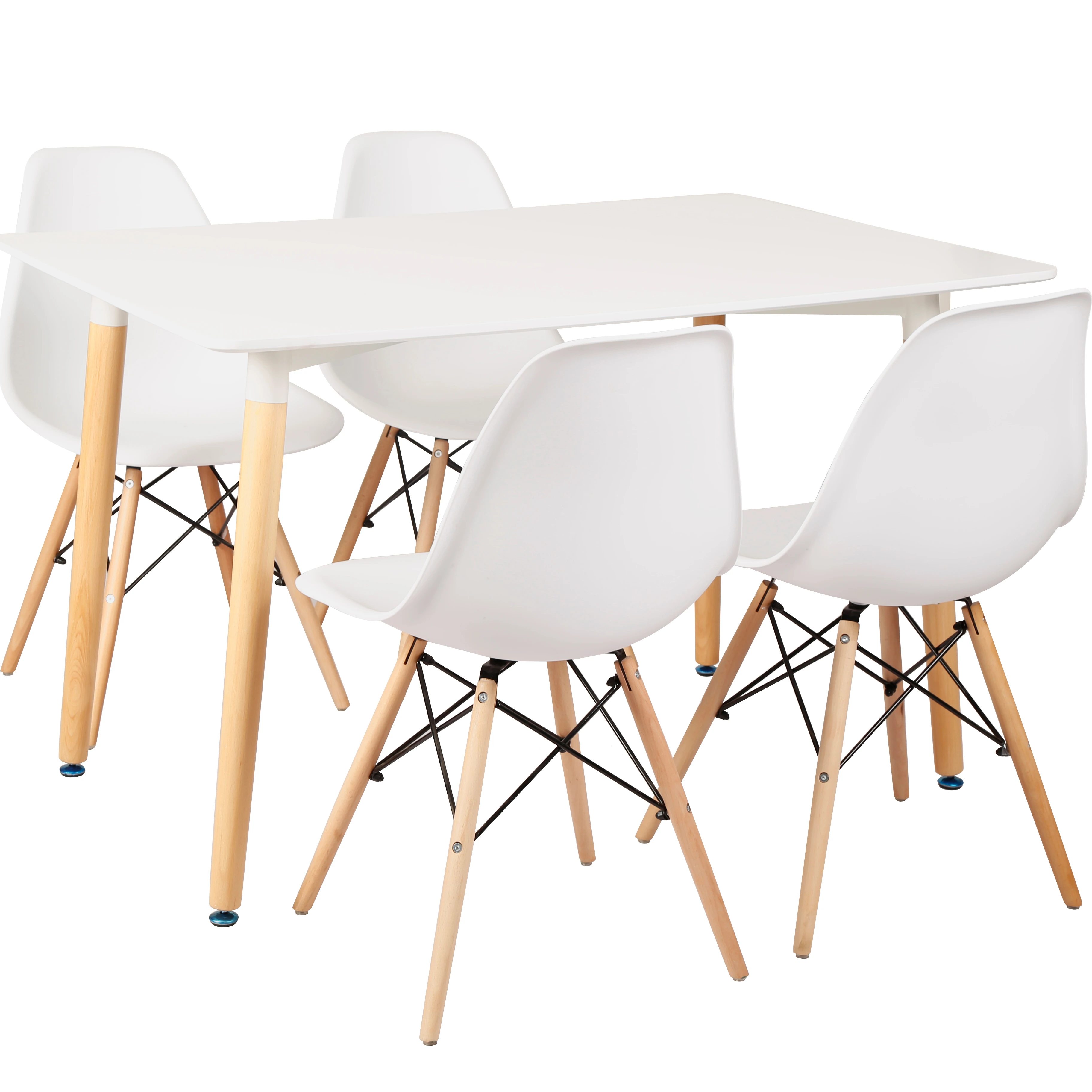 Круглый металлический обеденный стол с металлической рамой из массива дерева в скандинавском стиле