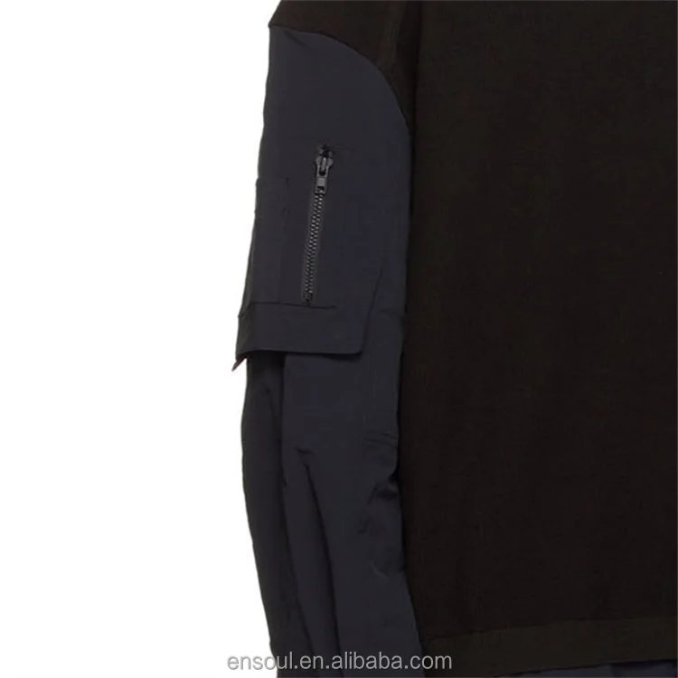 OEM Custom high quality  round neck sleeve mens pullover with zipper