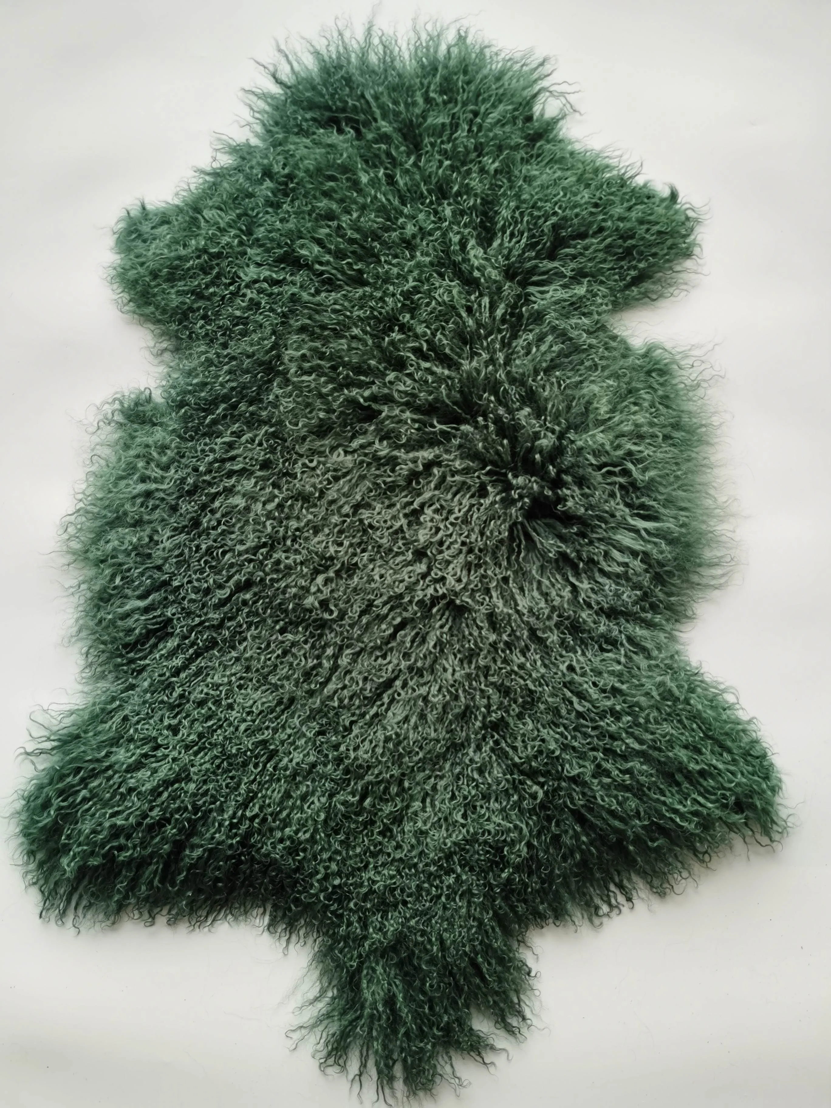 Light Gray Curly Fur Soft Wool Plate Real Mongolian Lamb Skin Curly Fur Rug Tibet Sheepskin Hide