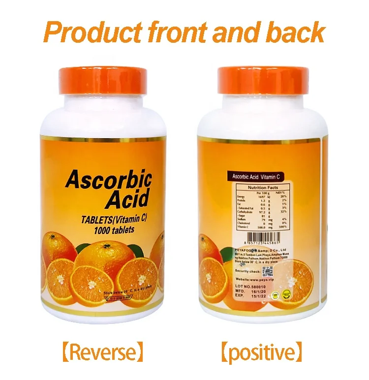 Wholesale Ascorbic Acid 1000 Tablets Serum Vitamin C Bottle 1000mg Vitamin Candy