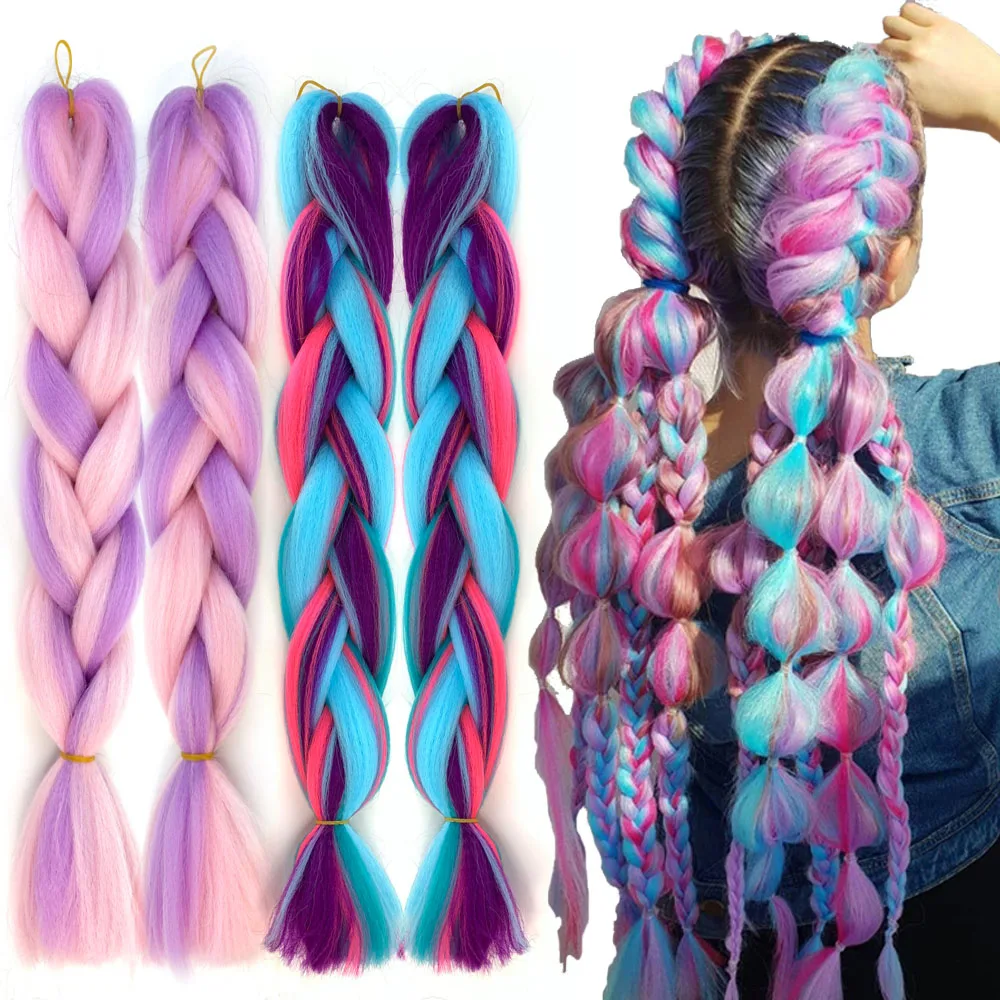 wholesale synthetic braiding hair for braids mix color crochet jumbo braids synthetic hair extension