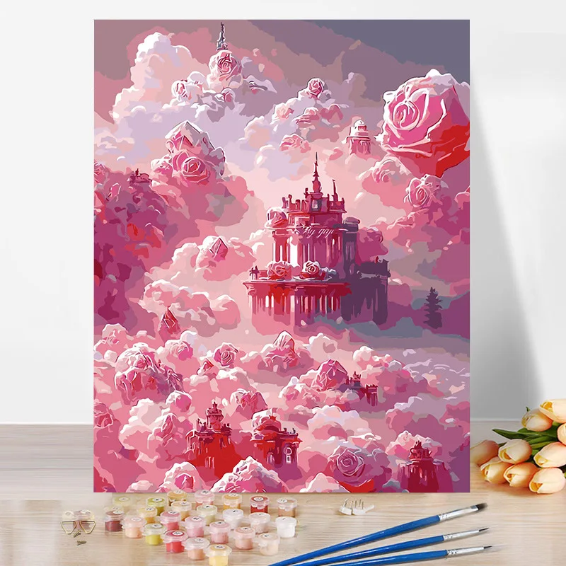 Цифровая Картина маслом «Замок роз»