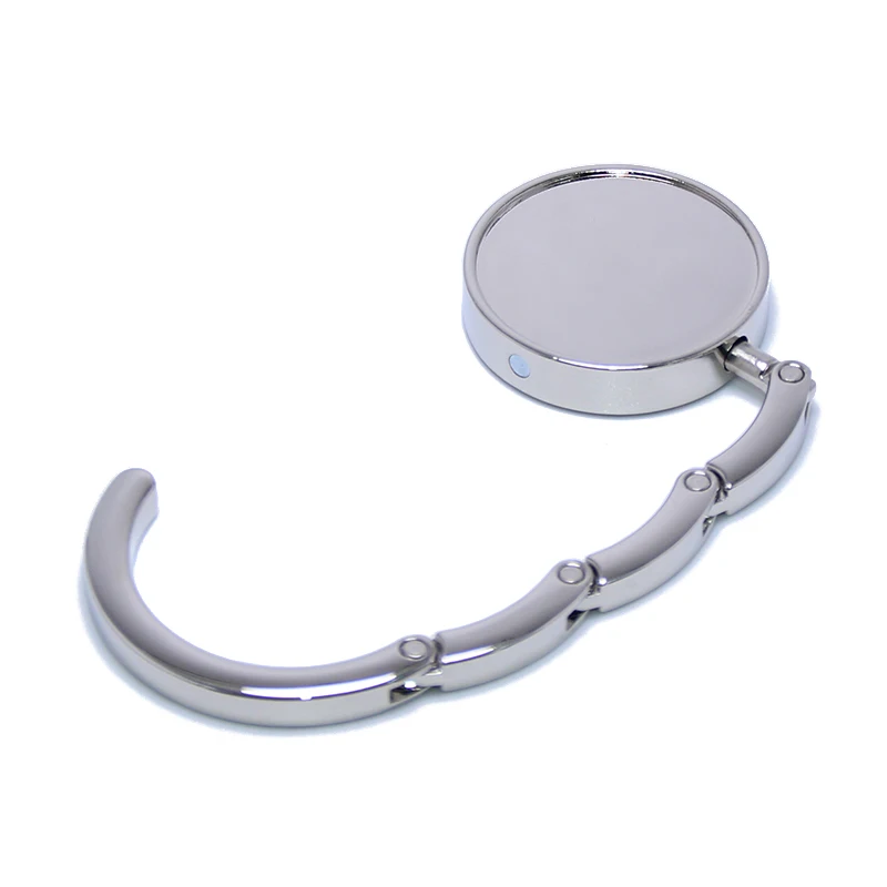 Metal Blank Custom Paper Sticker Laser Print Logo Bag Holder Simple Fashionable Portable Round Shape Magnetic Purse Table Holder