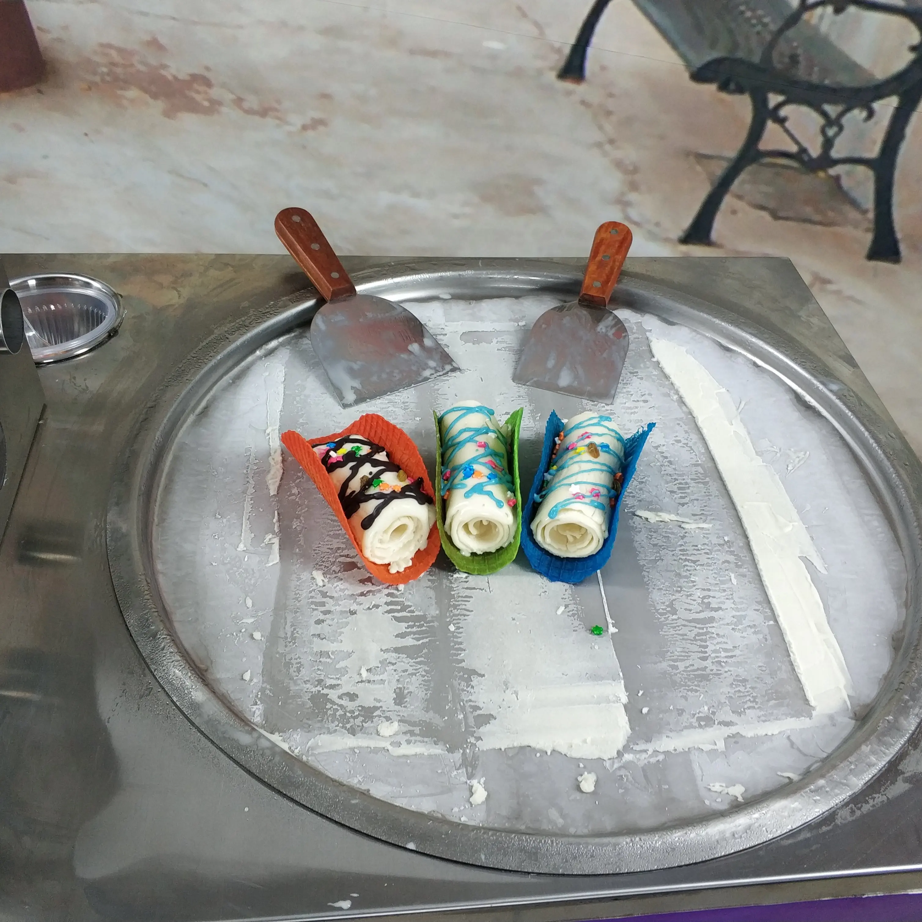 Kolice Mexico taco commercial rolled ice cream machine with CE Rohs ETL