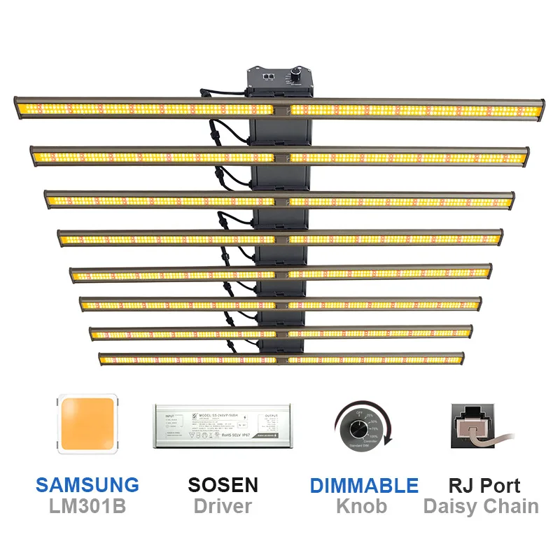 10% Off Discount! 660w 8 Bars Bar Grow Light Led Adjustable Lm301h Mix Cree Lg With Seperate Control System