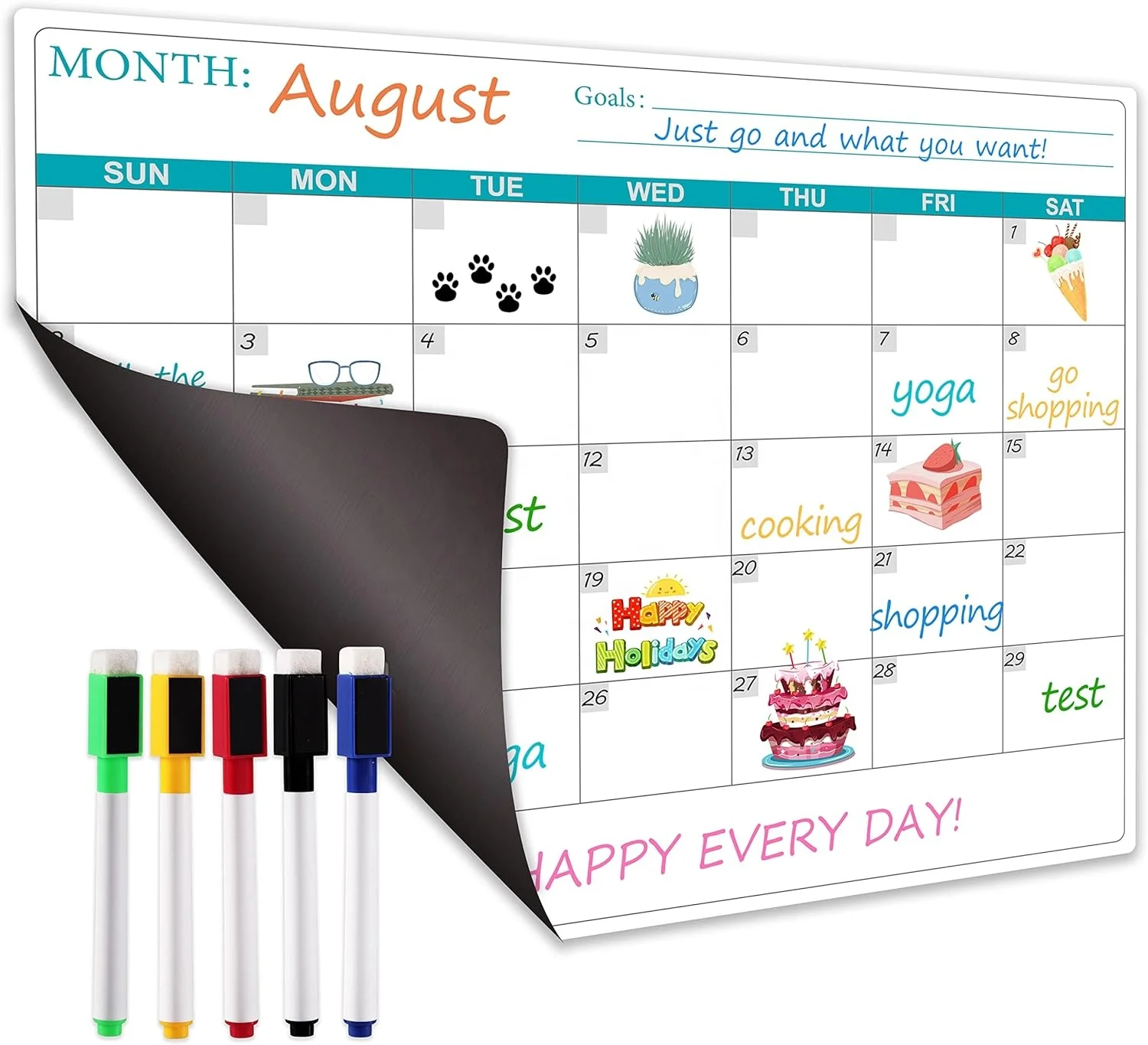 Wholesale Dry Erase Board Magnetic Calendar Flexible Weekly Planner For Fridge