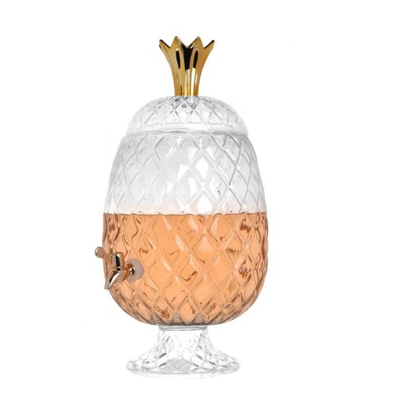 Customized Clear Crystal Glass Iced Beverage 4 10l Dispenser Water Juice Drink Dispensers