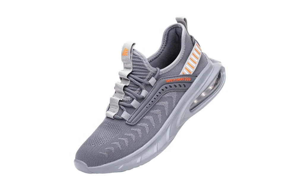 JIANKUN Fashionable New Safety Shoes Breathable Woven Flying PU Soles Wear-Resistant Outdoor Work Steel Toe with Air Cushion