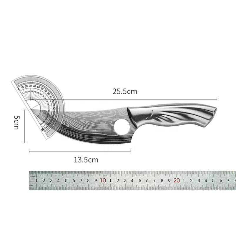 Damascus pattern stainless steel camping tactical meat fillet cleaver viking kitchen knife forging boning knife with Sheath