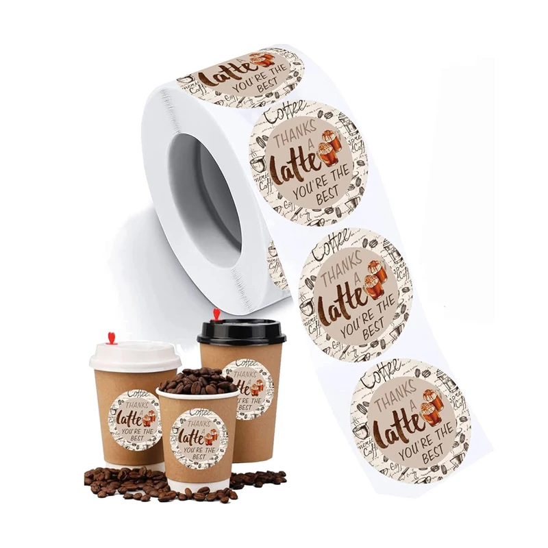 Factory custom printing paper sticker label for coffee cup