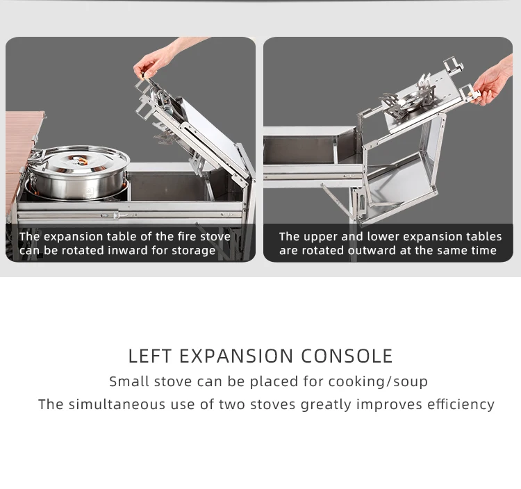 Folding Cooking Table Camping Kitchen Table  Portable Camping Kitchen box for Outdoor Bbq