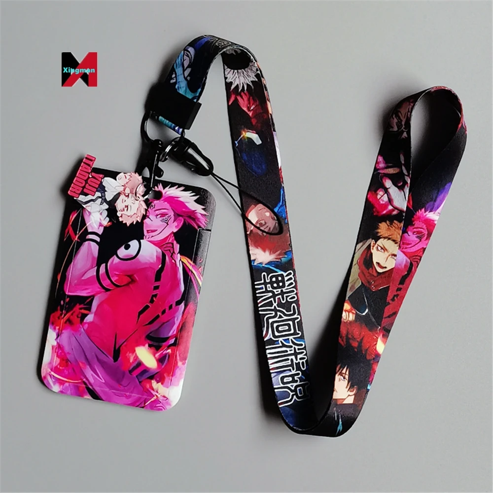 Anime bus pass card case hard mobile phone lanyard spell back to battle five Wu Fu Hehui two-side Suqian Tiger stick Youren