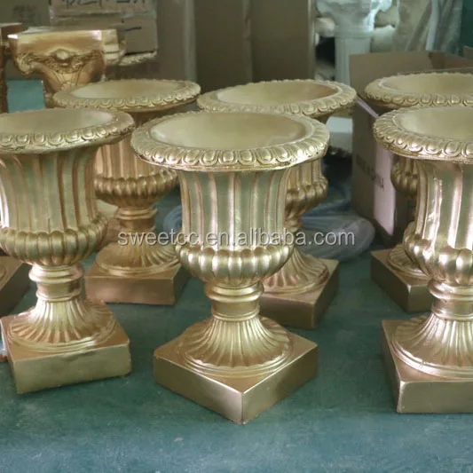 2020 wedding plastic pillar shatter-resistant gold roman column vase for wedding decoration