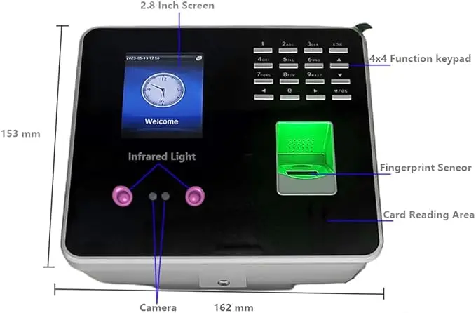 ZK  Free Software Intelligent Face Biometric  Fingerprint Recognition Access Control Time Recording Attendance Machine MB20