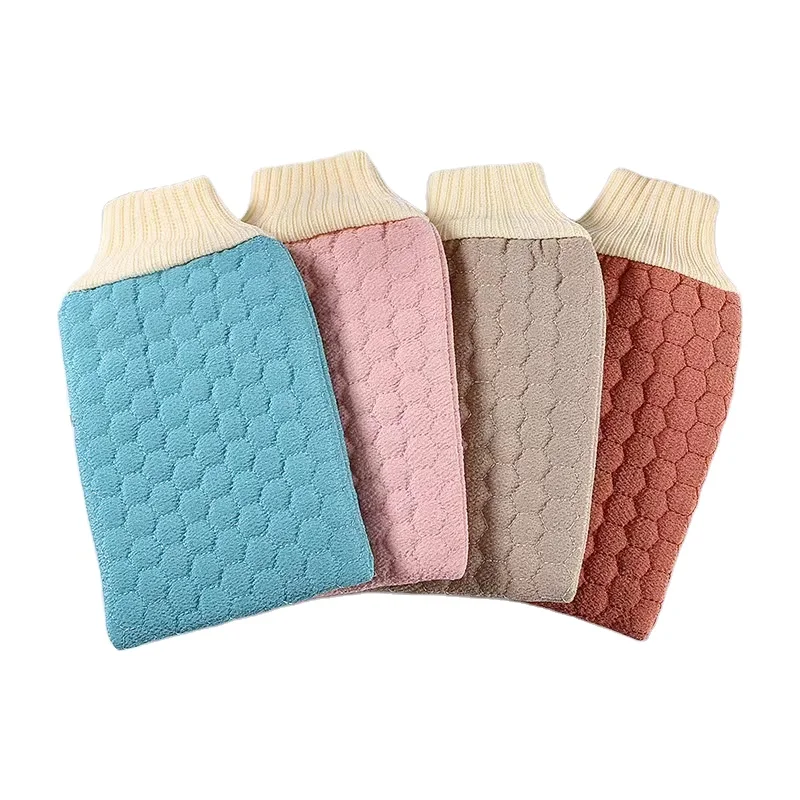Korean Luxury Magic Natural 22*14cm Exfoliating Bath Mitts Customized Body Silk Gloves with Private Logo Scrubber Type