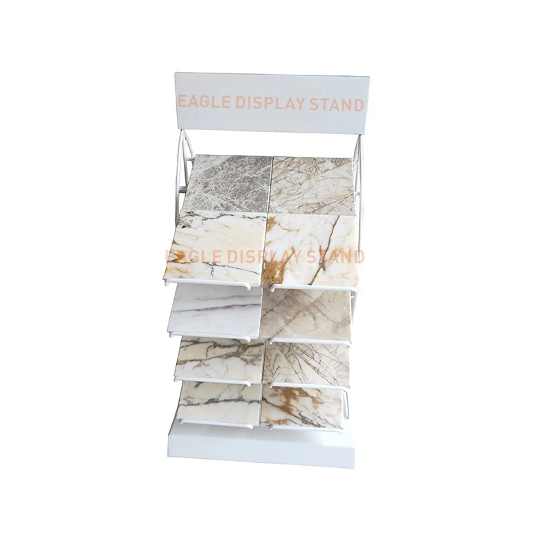 Factory wholesale price portable natural stone countertop display case stand for showing quartz marble granite samples