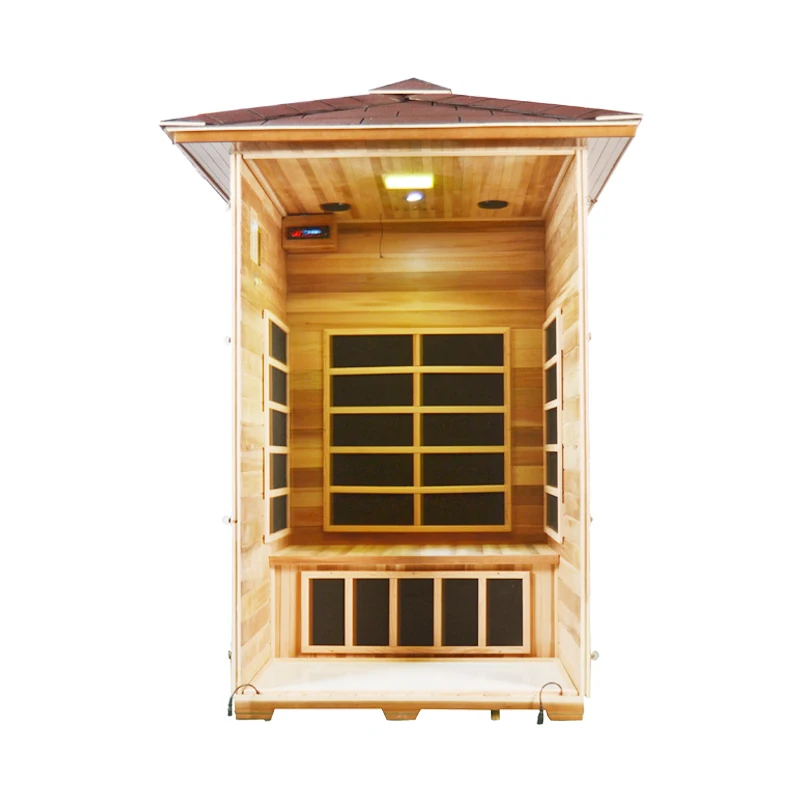 Удобная для здоровья уличная сауна из красного кедра Дальняя инфракрасная с нагревателями углеродного волокна на заказ