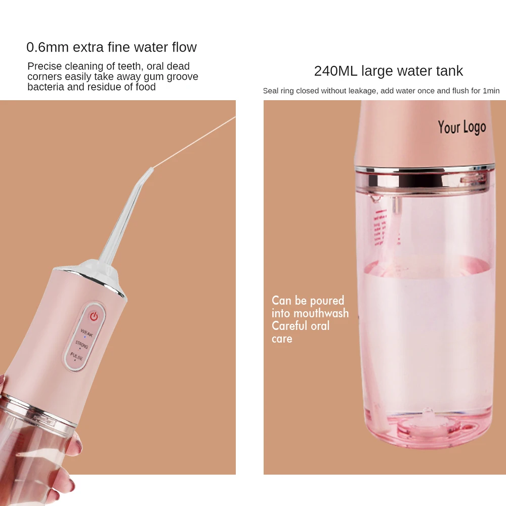 Portable Rechargeable Water Pick Teeth Cleaner 3 Modes Dental Teeth Irrigator Cordless Tooth Rotatable Usb Water Flosser