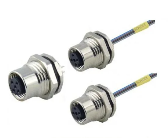 M12 90 degree plastic connectors 4pin	Amphenol connector 4pin	M12 Panel mount connector 4pin