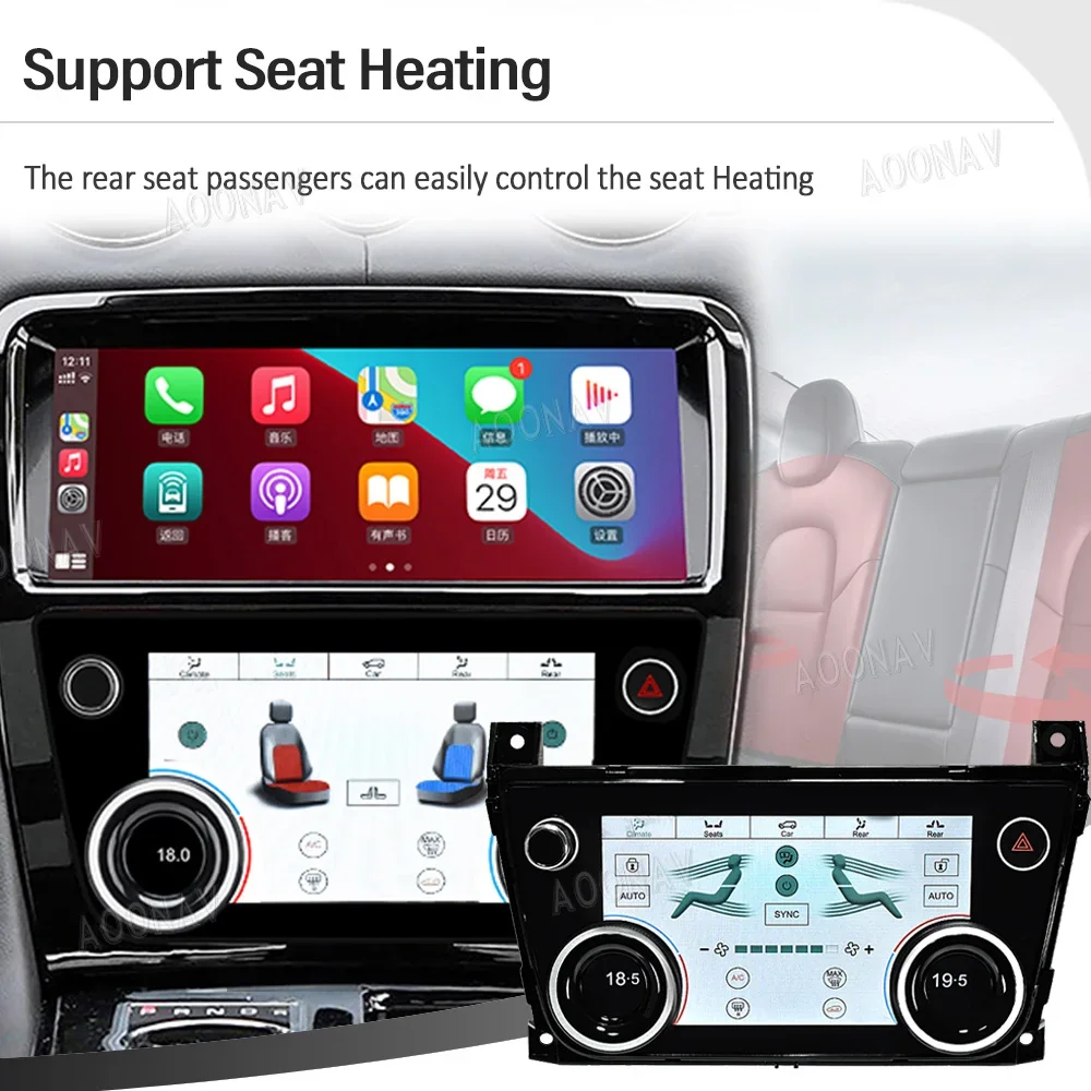 128GB Android Car Radio Multimedia Player AC Panel Wireless Carplay Android Auto For Jaguar XJL XJ XJR 351 2010-2019