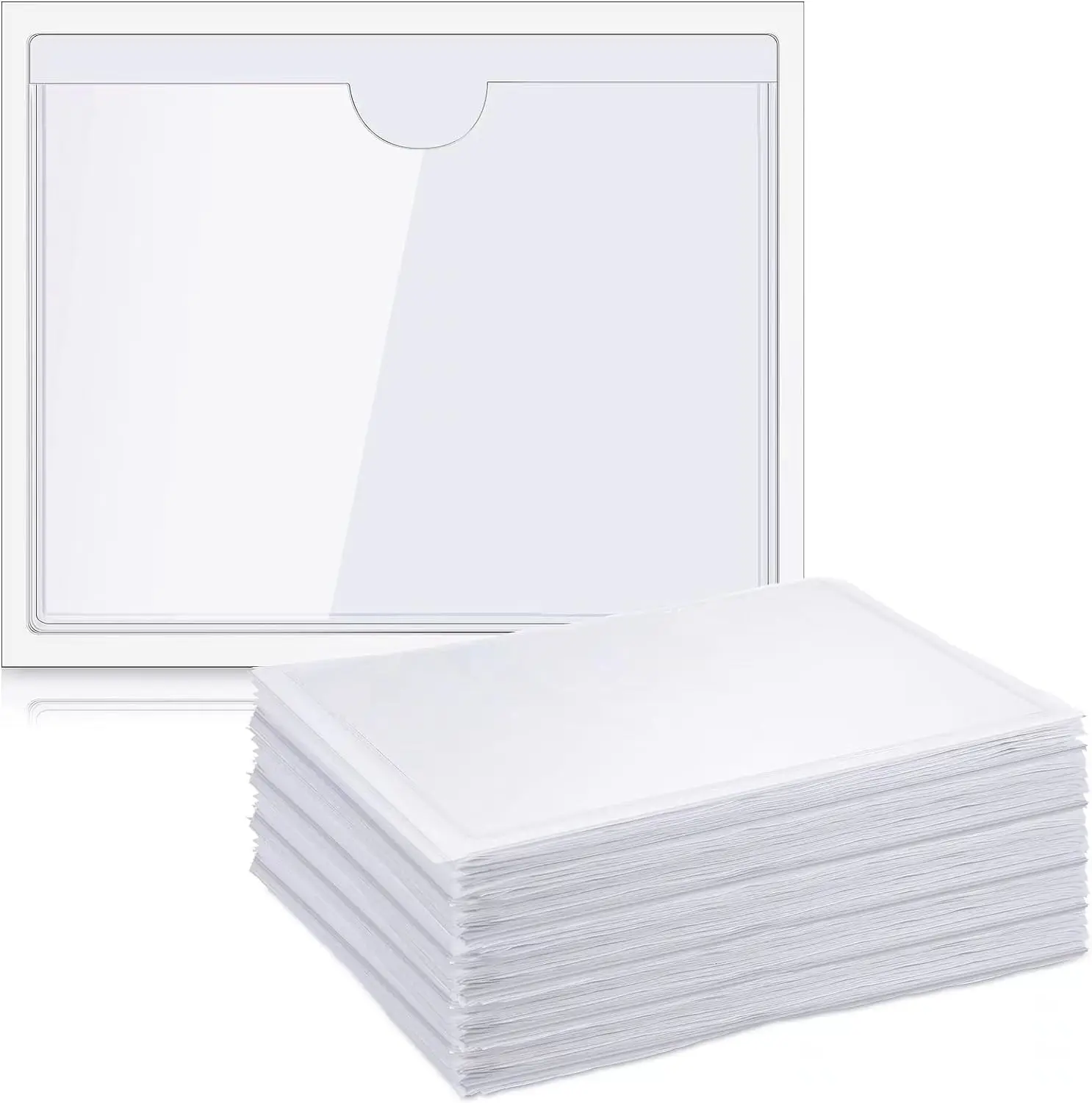 Self Adhesive Index Card Pockets for Loading Ideal Card Holder for Organizing and Protecting Index Cards Crystal Clear Plastic