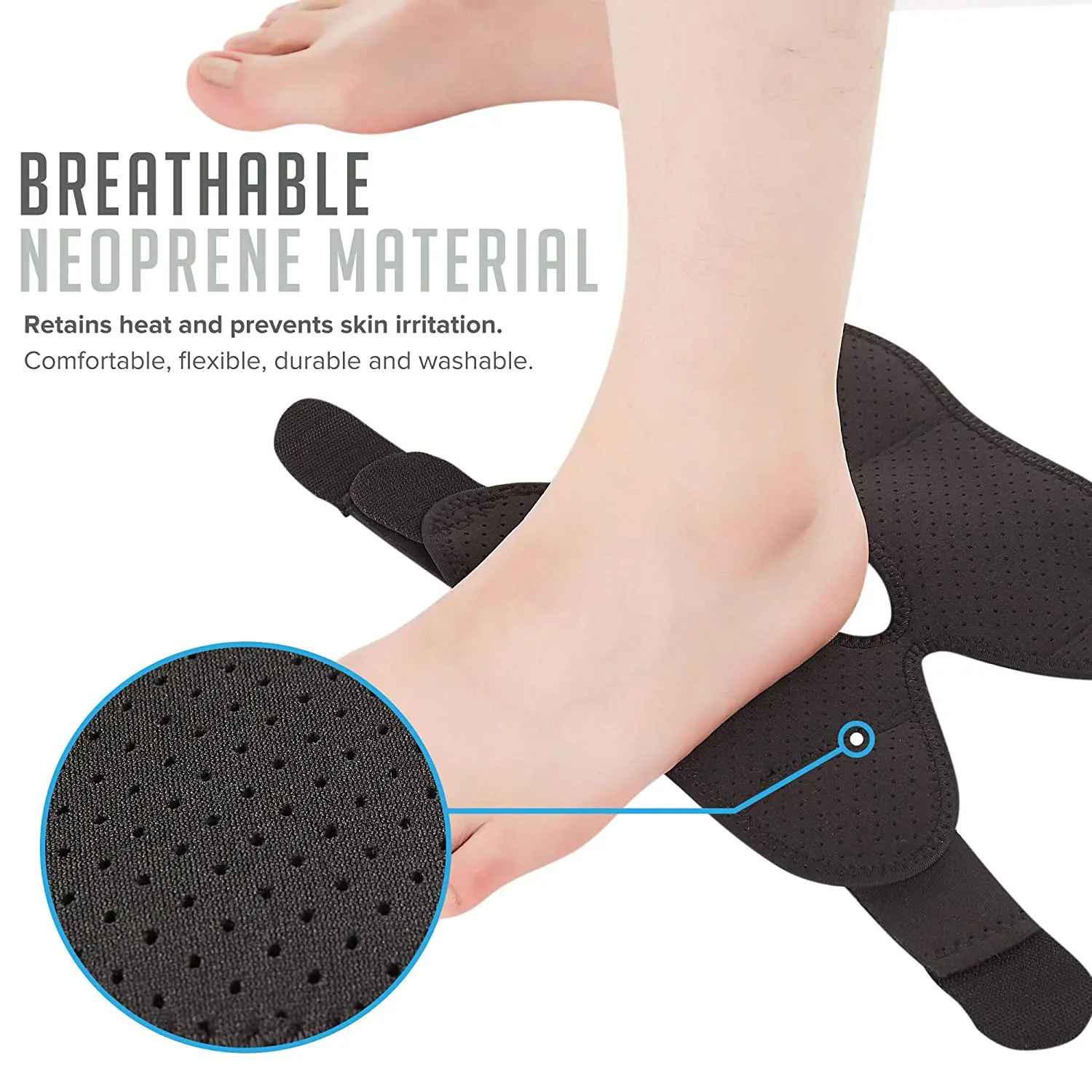 Neoprene Foot Orthosis Compression Bandage Ankle Sprain Sleeve Brace Support